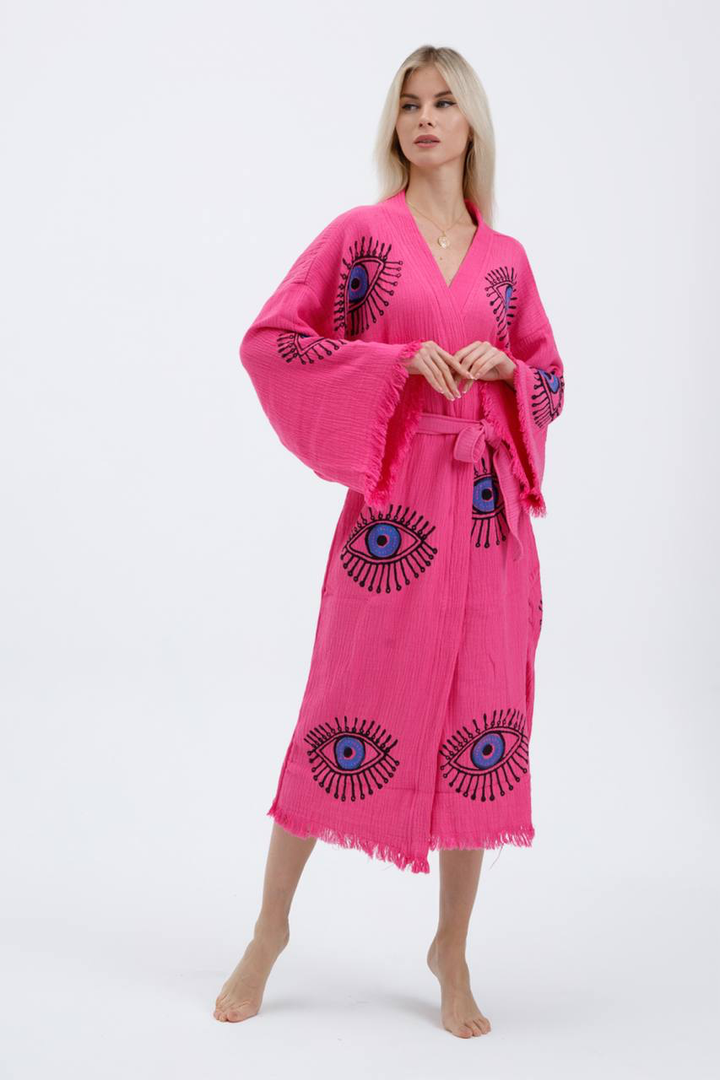 Pink Evil Eye Kimono