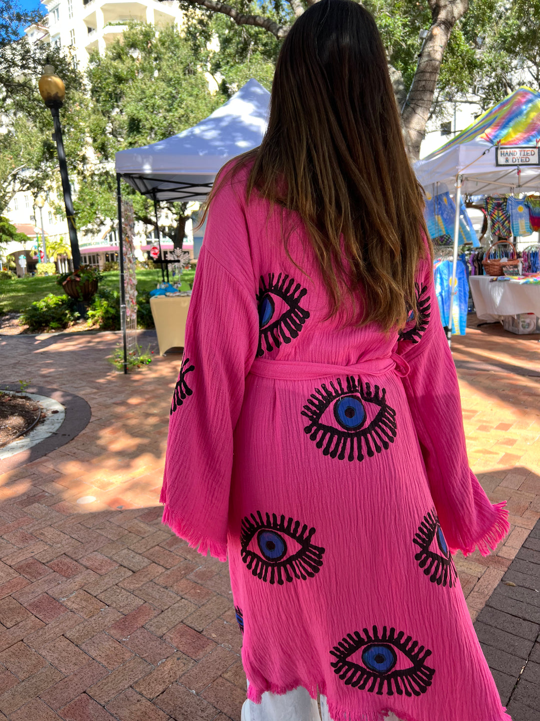 Pink Evil Eye Kimono