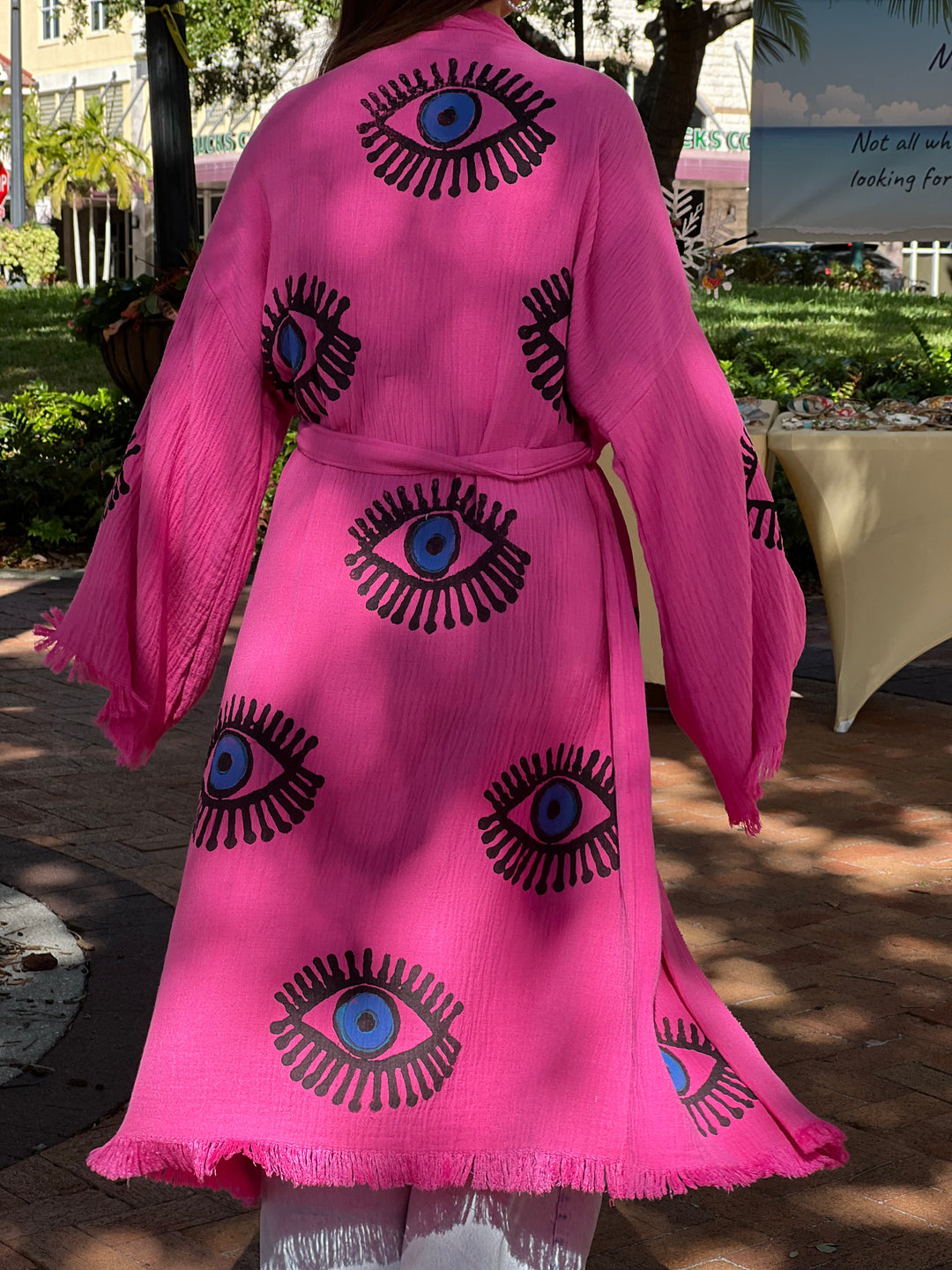 Pink Evil Eye Kimono