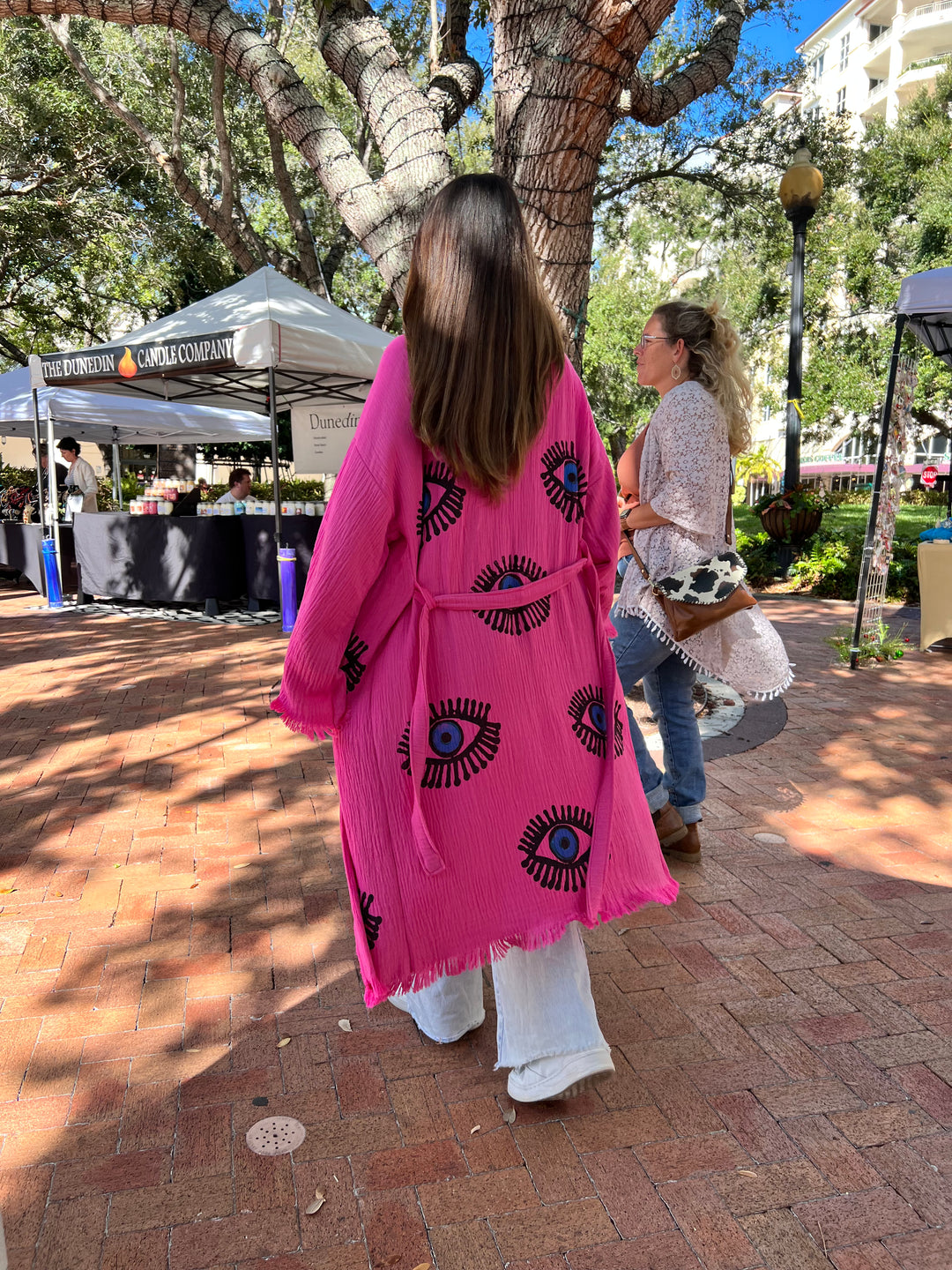 Pink Evil Eye Kimono