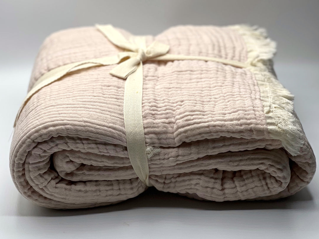 Crinkled Muslin Throw Blanket