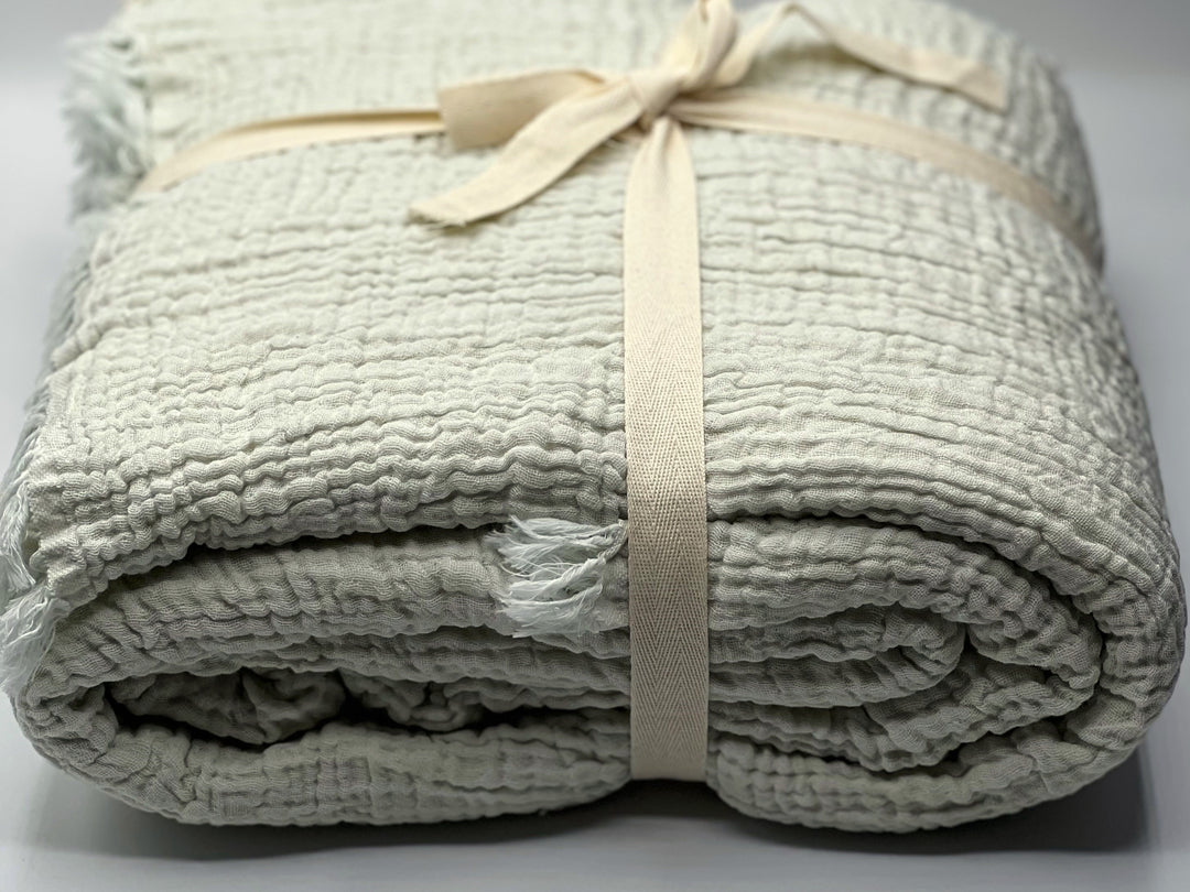 Crinkled Muslin Throw Blanket