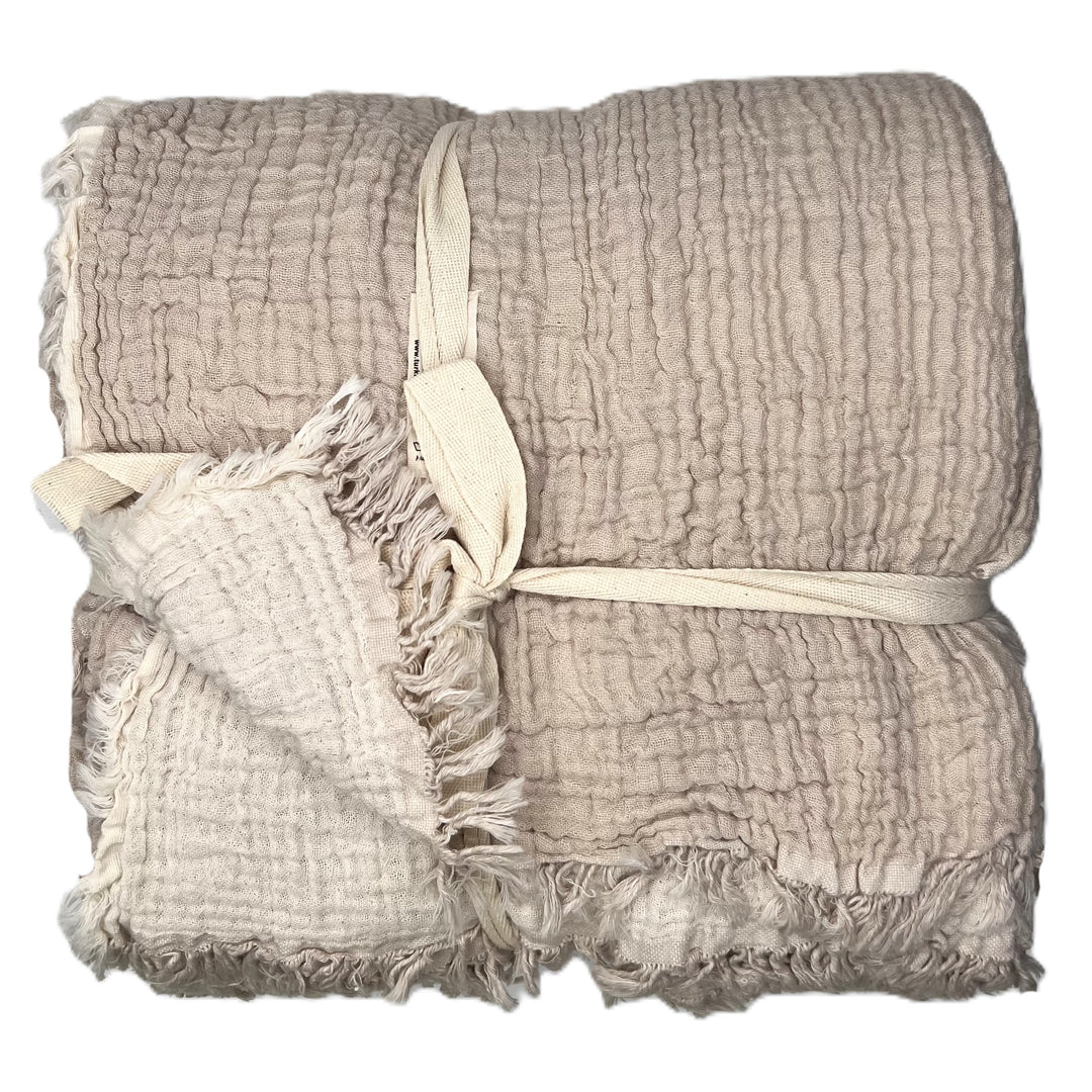 Crinkled Muslin Throw Blanket