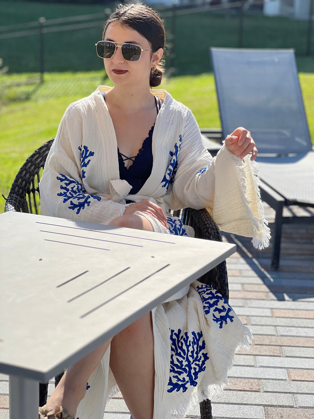 Coral Kimono Robe