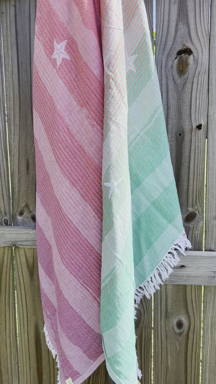 Rainbow in the Sea Turkish Towel, Throw Blanket