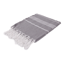 Load image into Gallery viewer, anchor beach towel grey

